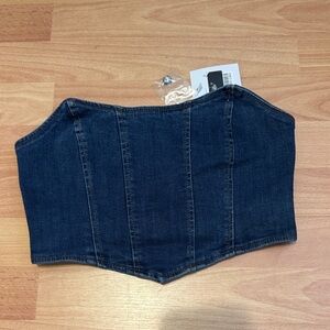 Adika Dark Blue Denim Corset Top